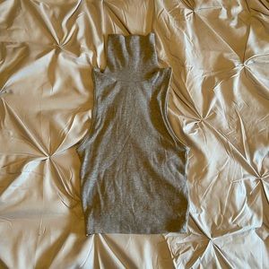 zara high collar ribbed turtleneck in grey